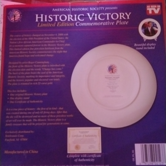 Collectable Plate Obama - Picture 2 of 2